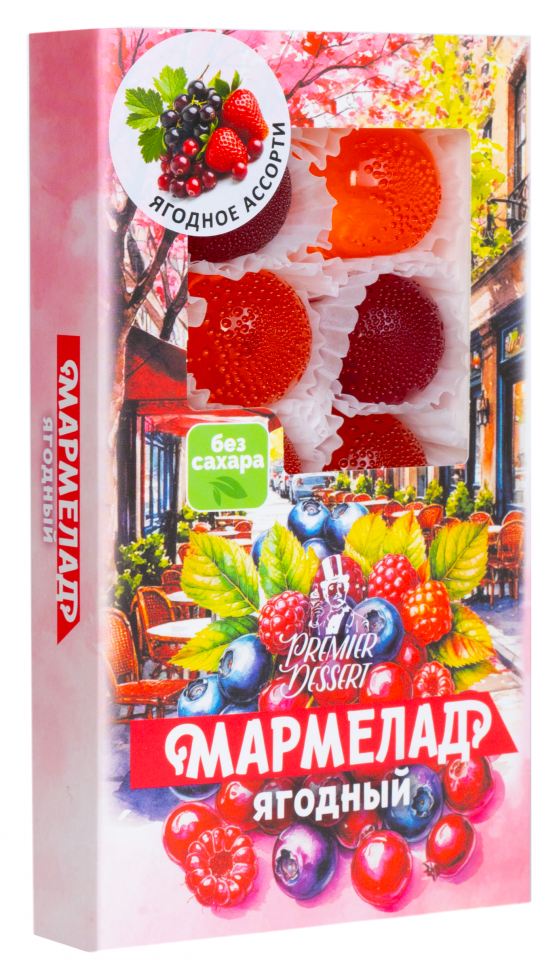  Мармелад Премиум Десерт ЯГОДНЫЙ (клюква, смородина,клубника) 200г в Черногорске