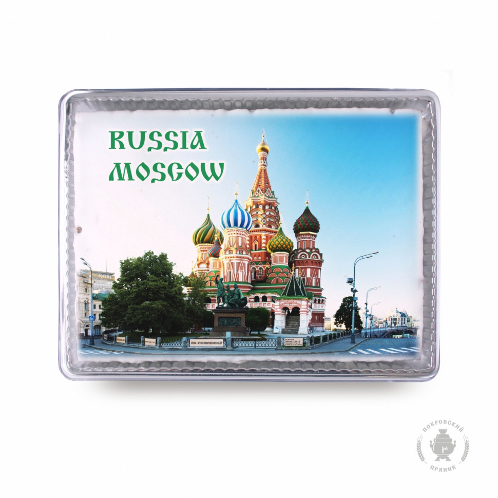  Пряник 600г RUSSIA MOSCOW с фотопечатью (в подарочной пластиковой упаковке)  в Черногорске