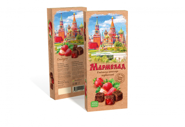 №2 Сладарт Мармелад Клубничный в темном шоколаде, 150г  в Черногорске